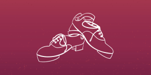 Illustration of Irish dancing shoes.