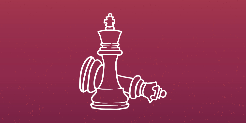 Illustration of two chess pieces.