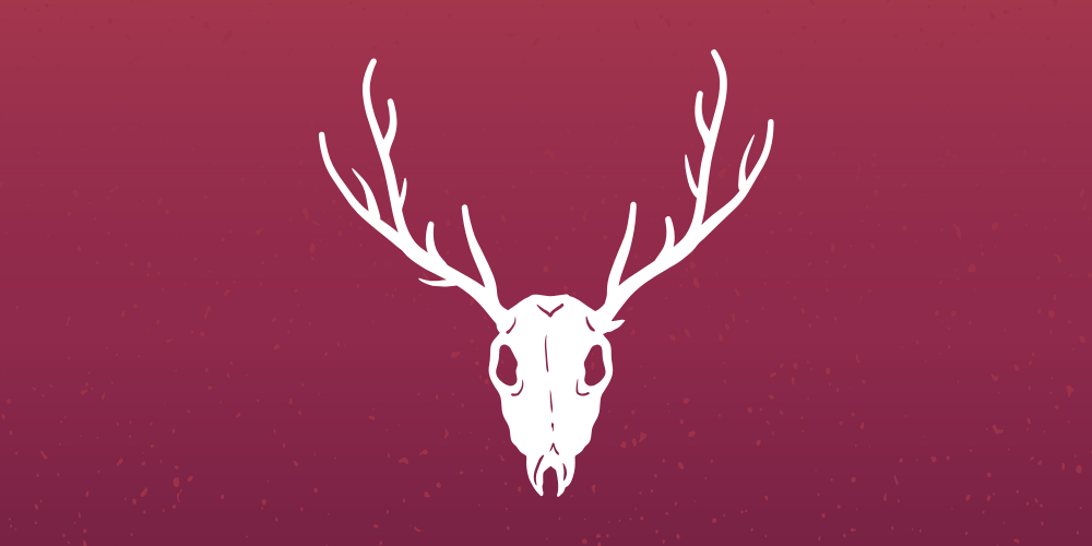 Illustration of a stag skull